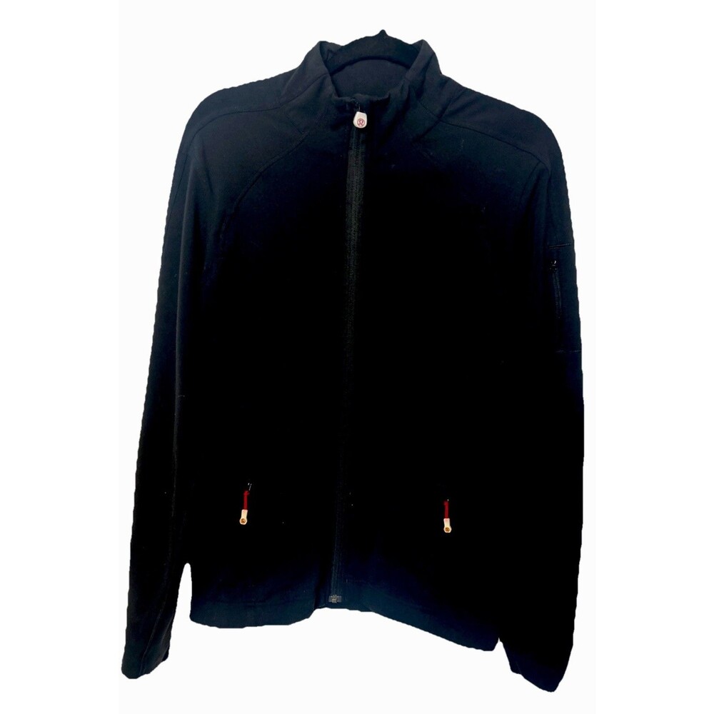 Lululemon Mens Black Full Zip Track Jacket Long Sleeves Pocket Size M/L ?